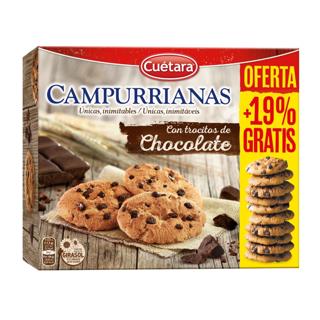 Galletas Cuétara campurrianas con trozos de chocolate 350gr+19%