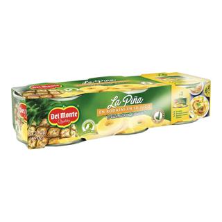 Piña Del Monte en rodajas y en su jugo 3x220gr