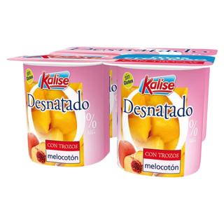Yogur Kalise melocotón trozos desnatado 4x125gr