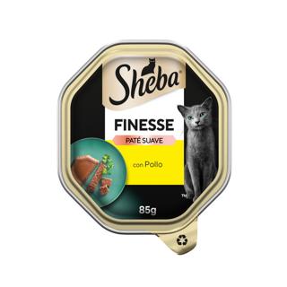 Comida húmeda para gatos Sheba finesse con pollo paté suave tarrina 85gr