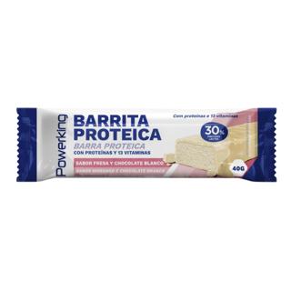 Barrita Powerking protéica sabor fresa y chocolate blanco 40gr