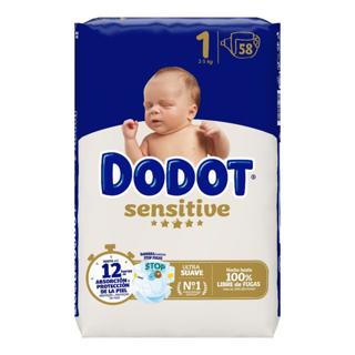 Pañal Dodot sensitive carry talla 1 de 2 a 5kg 58ud