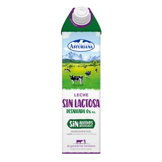 Leche La Asturiana sin lactosa desnatada brik 1L