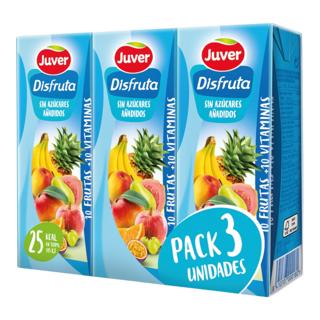 Néctar Juver Disfruta 10 frutas y vitaminas sin azúcar añadido brick 3x200ml