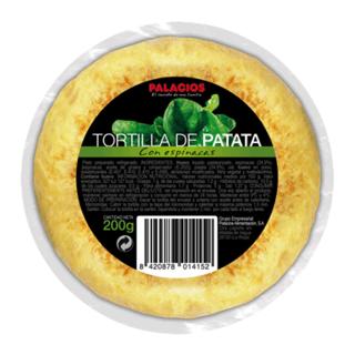 Tortilla Palacios papas con espinacas