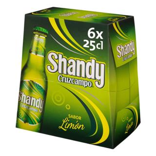 Cerveza Cruzcampo Shandy botella pack 6x25cl