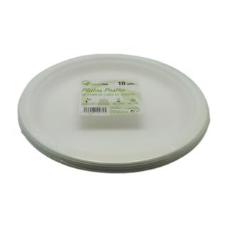 Plato Greentek circular compostable de fibra de caña de azúcar 17cm 10ud