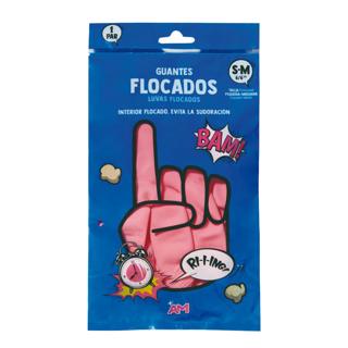 Guantes AM rosa talla pequeña/mediana 1ud