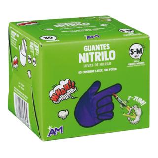 Guantes AM nitrilo azúl talla pequeña/mediana 1ud