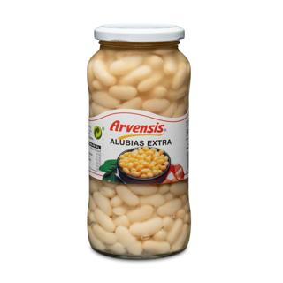 Alubias Arvensis blancas cocidas tarro 570gr