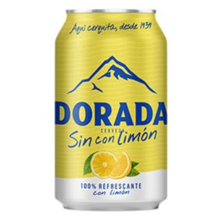 Cerveza Dorada limón sin alcohol lata 33cl