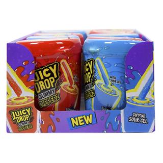 Gominolas Juicy drop en forma de palo para dipear con gel ácido de fresa y frambuesa 100gr