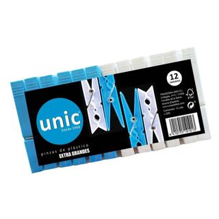 Pinzas Unic de plástico extra grande 12ud