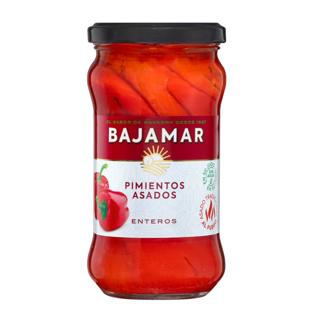 Pimientos asados Bajamar enteros en aceite de oliva virgen extra frasco 285gr