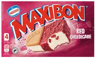 Helado Nestlé maxibon red cheesecake 4ud x 140ml