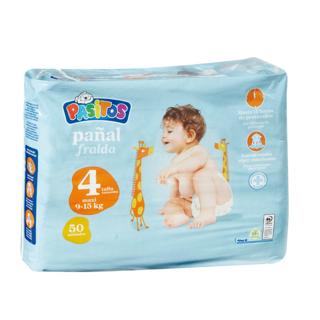 Pañal Pasitos Talla 4 de 9 a 15kg 50ud
