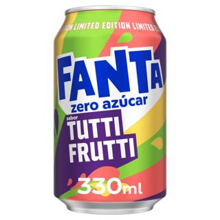Refresco Fanta zero azúcar sabor tutti frutti lata 33cl