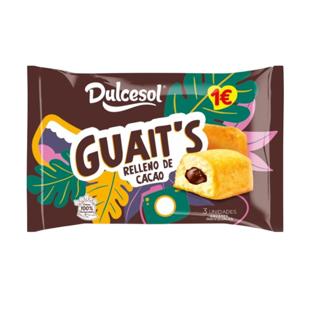 Guait`s Dulcesol bizcochos rellenos de cacao 3ud 135gr