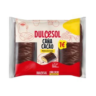 Caña Dulcesol rellena de crema bañada en cacao 3ud 153gr