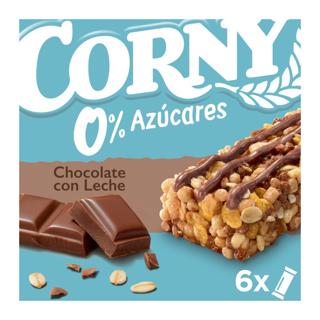 Barritas Corny de cereales y chocolate con leche 0% azúcares 6x20gr