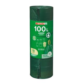 Bolsas Spar de basura verde jardín con cierre 100L 10ud