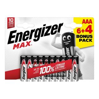 Pilas Energizer max alcalina lr03 aaa bp10 6+4ud