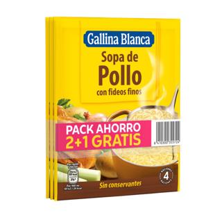 Sopa Gallina Blanca de pollo con fideos 3x71gr
