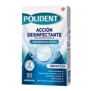 Pastilla Polident Limpadora acción desinfectante para prótesis dental con oxígeno activo 30ud
