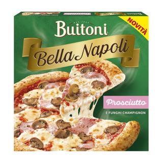 Pizza Buitoni bella napoli de jamón y champiñones  375gr