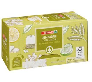 Infusión Spar jengibre con limón 20ud