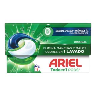 Detergente Ariel pods original 18 cápsulas