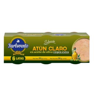 Atún Barlovento claro en aceite de oliva virgen extra 6x65gr