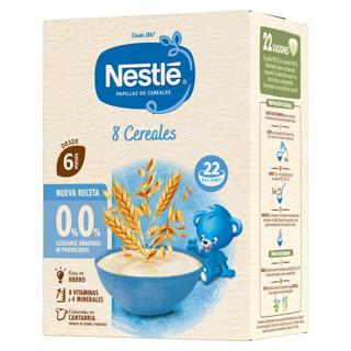 Papilla Nestlé 8 cereales 0% azúcares añadidos 330gr