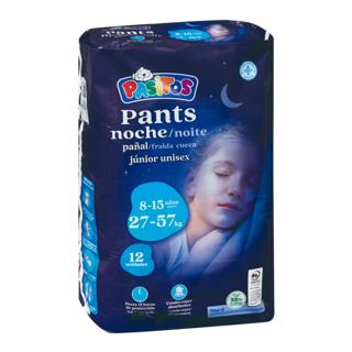 Pañal Pasitos pants talla 7 (27-57kg) 8-15 años noche 12ud