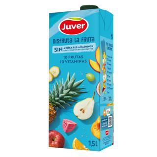 Néctar Juver Disfruta 10 frutas+ 10 vitaminas sin azúcar añadido brik 1.5L