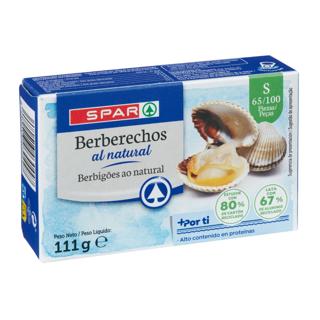 Berberechos Spar al natural tamaño s 65/100 piezas 111gr