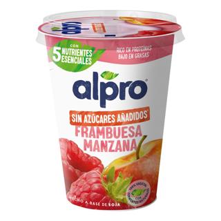 Alpro vegetal de soja sin azúcar frambuesa manzana 400gr