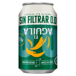 Cerveza El Aguila 0,0 sin filtrar lata 33cl