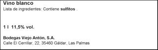 Vino Viejo Anton blanco 1L