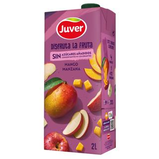 Néctar Juver Disfruta de mango y manzana sin azúcar añadido brik 2L