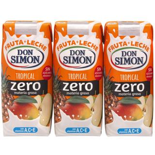Zumo Don Simón tropical con leche zero brik 33cl