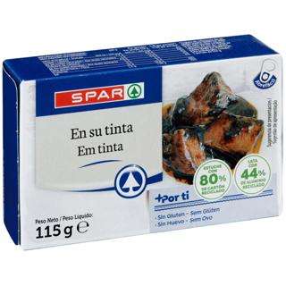 Trozos de pota Spar en su tinta lata 115gr