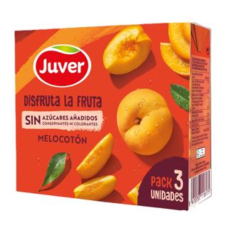 Néctar Juver Disfruta de melocotón sin azúcar añadido brik 3x200ml