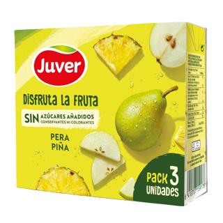 Néctar Juver Disfruta de pera y piña sin azúcar añadido brik 3x20cl