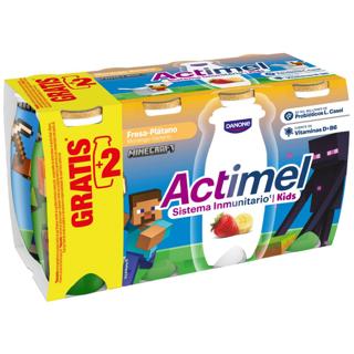Actimel bebible fresa y plátano 6x100gr