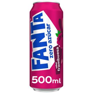 Refresco Fanta frambuesa sin azúcar lata 50cl