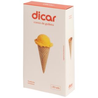 Conos de Galleta Dicar para helados 10ud 110gr