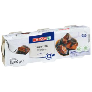 Trozos de Pota Spar en su tinta lata 3x80gr