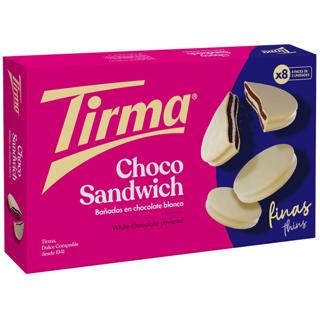 Galleta Tirma chocosandwich finas bañadas en chocolate blanco 218gr