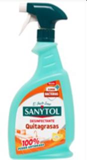 Limpiador Sanytol desinfectante quitagrasas pistola 750ml